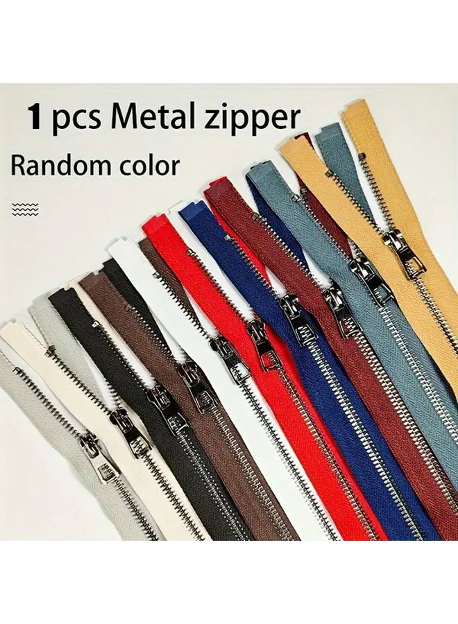 Wine Red 40cm Metal Zipper With Lock For Jackets Leather Coats DIY Sewing - Image 3